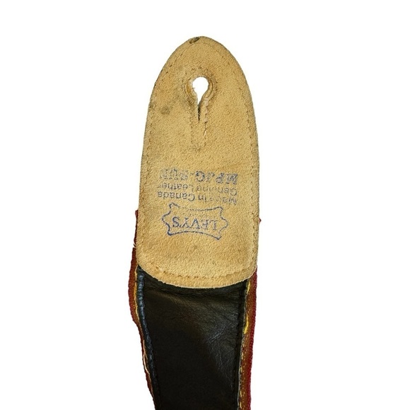 Levy’s MPJG Vintage Sun Guitar Strap Red Jacquard Gold Sun with Tan Suede Ends - Picture 3 of 12